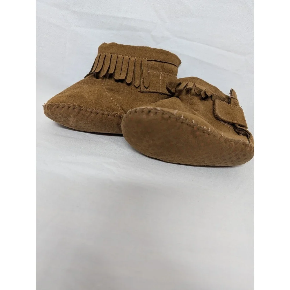 Teeny Toes Faux Suede Moccasin Baby Booties